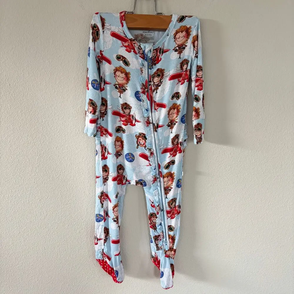Posh Peanut Amelia Earhart Bamboo Footie Pajamas (18-24 mo)
